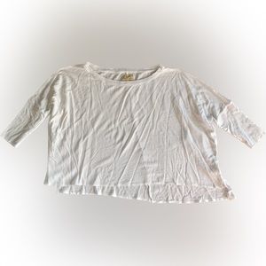 Chaser white short sleeve oversized cropped thermal tee